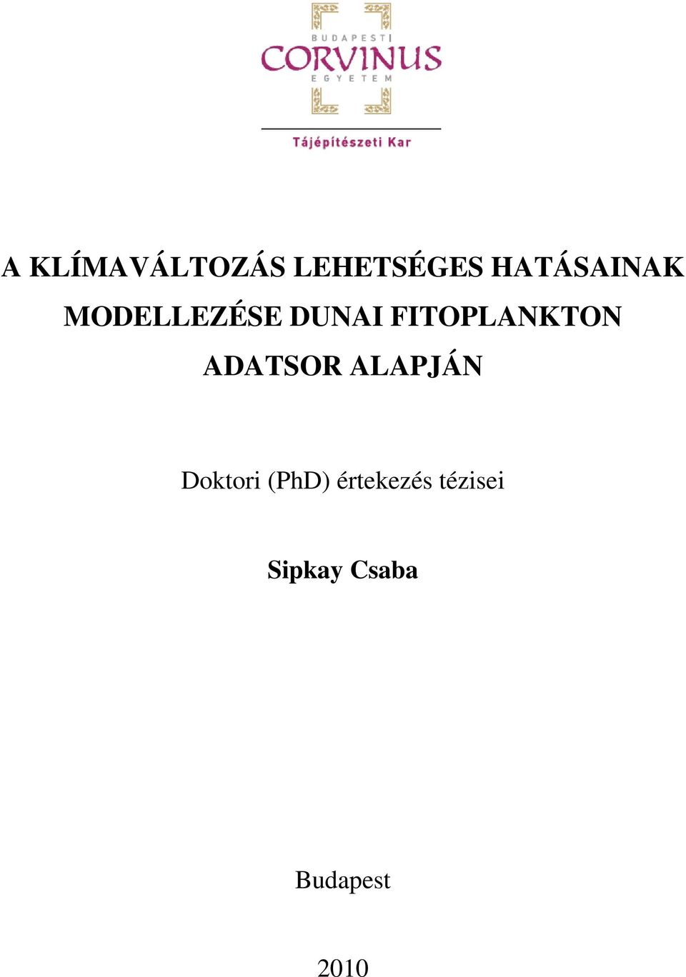 FITOPLANKTON ADATSOR ALAPJÁN