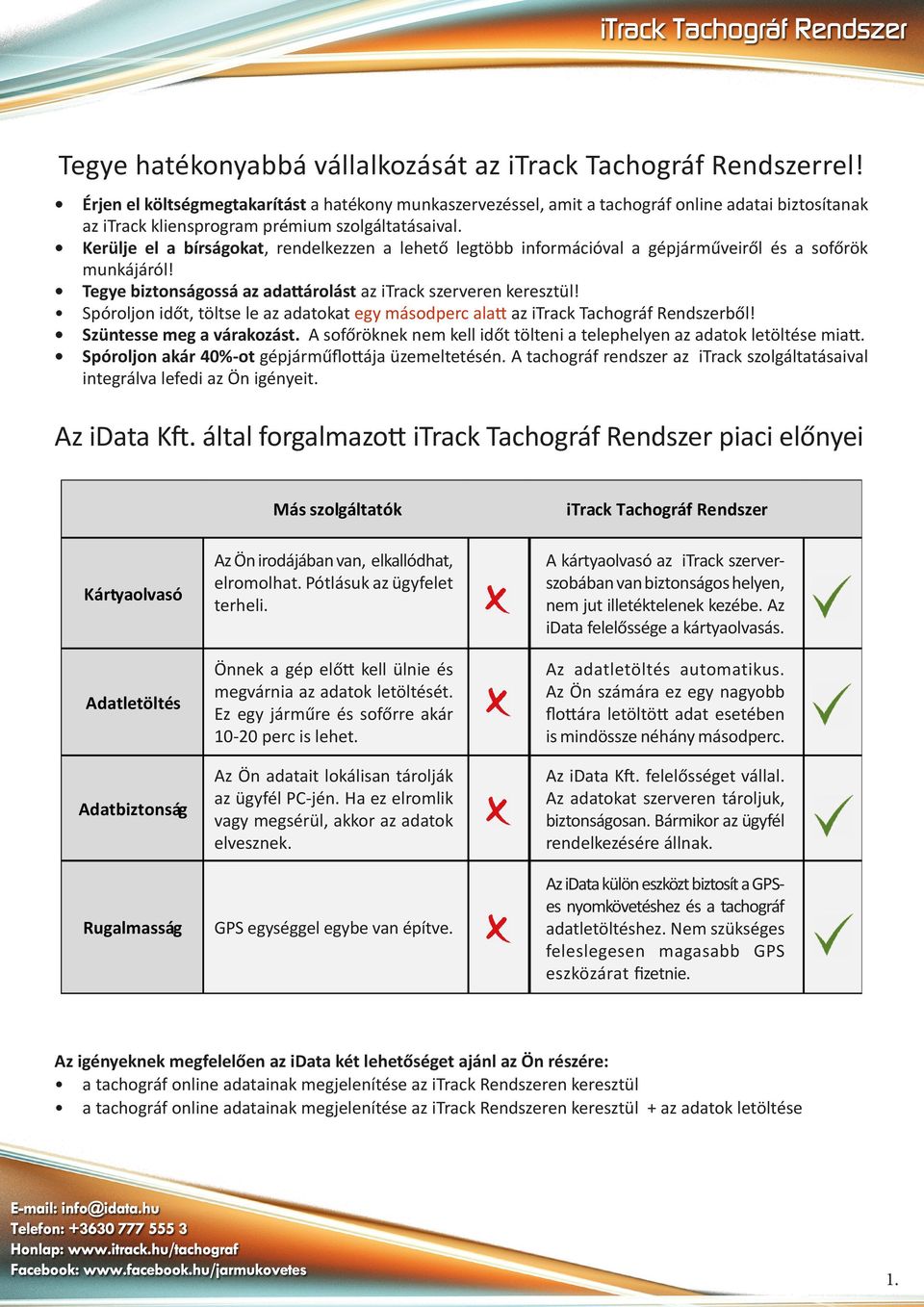 Kerülje el a bírságokat, rendelkezzen a lehető legtöbb információval a gépjárműveiről és a sofőrök munkájáról! Tegye biztonságossá az adattárolást az itrack szerveren keresztül!