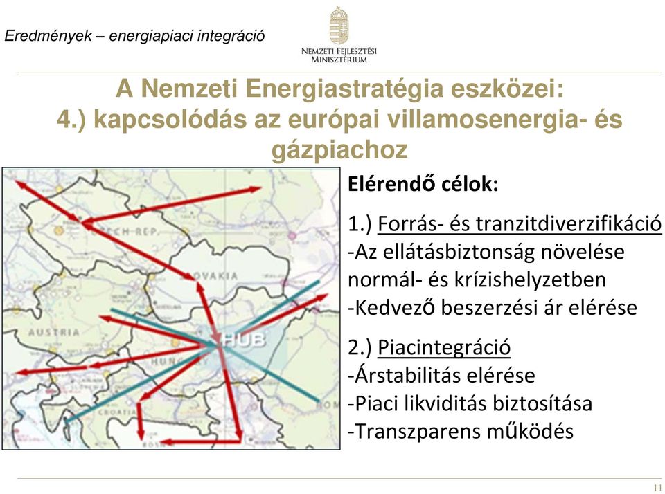 ) Forrás és tranzitdiverzifikáció Az ellátásbiztonság növelése normál és krízishelyzetben