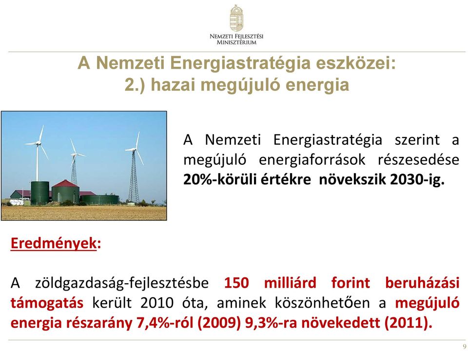 részesedése 20% körüli értékre növekszik 2030 ig.