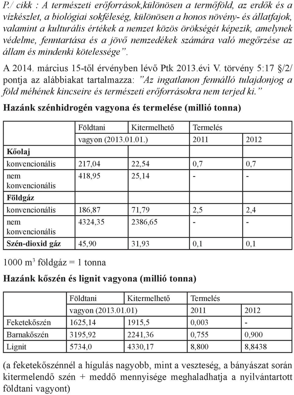törvény 5:17 /2/ pontja az alábbiakat tartalmazza: Az ingatlanon fennálló tulajdonjog a föld méhének kincseire és természeti erőforrásokra nem terjed ki.