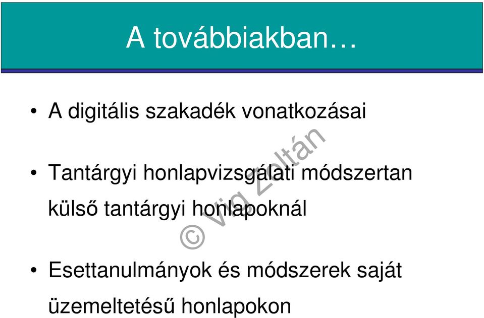módszertan külsı tantárgyi honlapoknál
