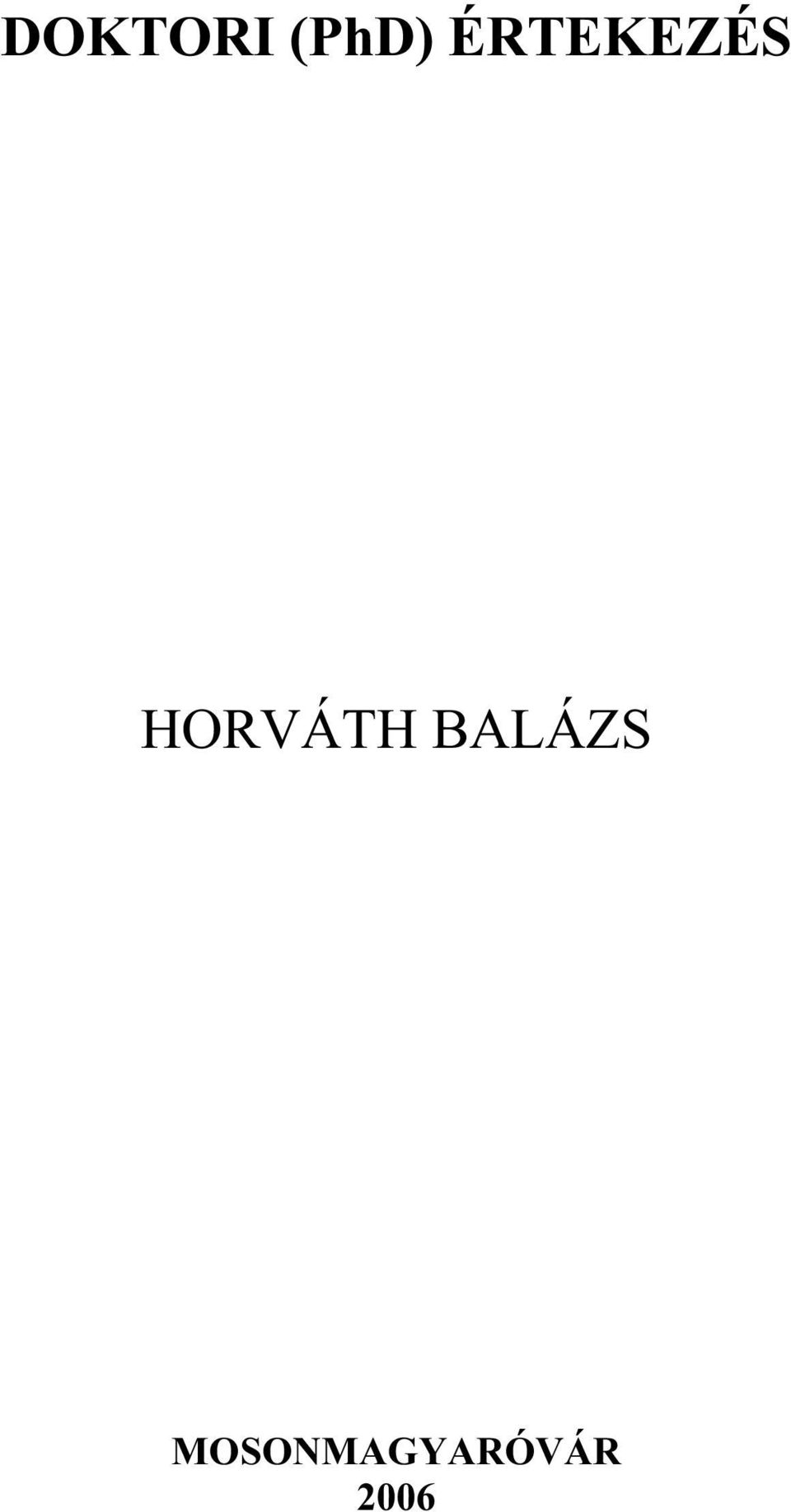 HORVÁTH BALÁZS