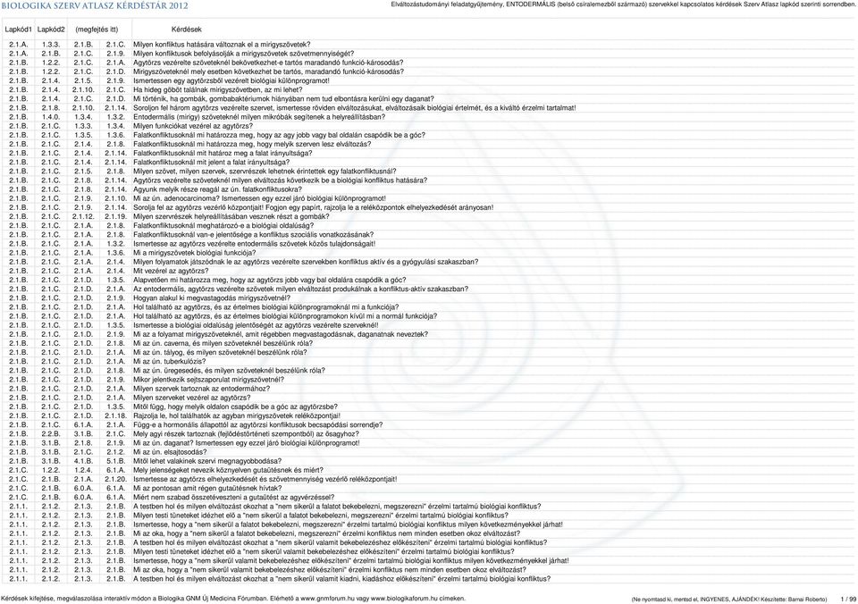 Mirigyszöveteknél mely esetben következhet be tartós, maradandó funkció-károsodás? 2.1.B. 2.1.4. 2.1.5. 2.1.9. Ismertessen egy agytörzsből vezérelt biológiai különprogramot! 2.1.B. 2.1.4. 2.1.10. 2.1.C.