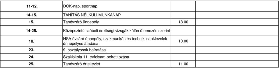 HSA évzáró ünnepély, szakmunkás és technikusi oklevelek ünnepélyes átadása 23. 9.