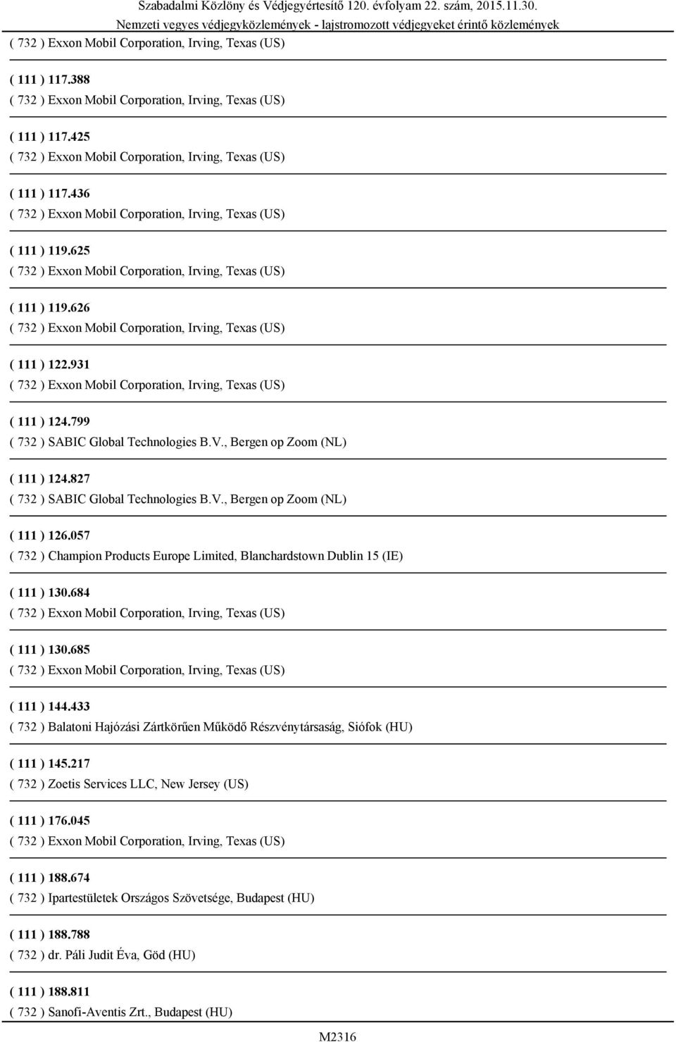 057 ( 732 ) Champion Products Europe Limited, Blanchardstown Dublin 15 (IE) ( 111 ) 130.684 ( 111 ) 130.685 ( 111 ) 144.