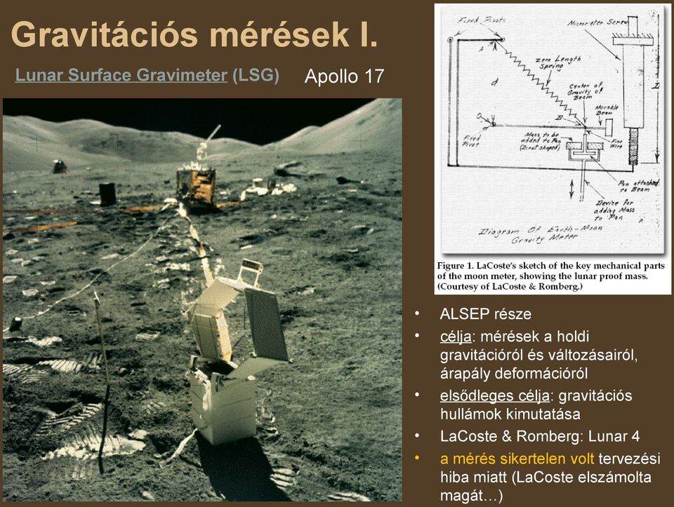 gravitációról és változásairól, árapály deformációról elsődleges célja: