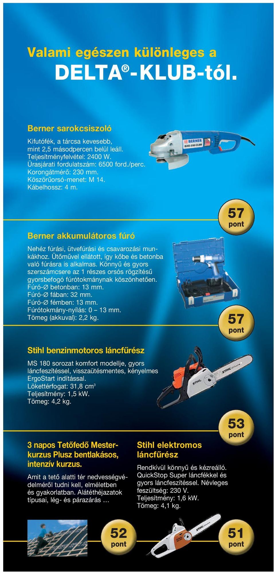 Ütőművel ellátott, így kőbe és betonba való fúrásra is alkalmas. Könnyű és gyors szerszámcsere az 1 részes orsós rögzítésű gyorsbefogó fúrótokmánynak köszönhetően. Fúró-Ø betonban: 13 mm.