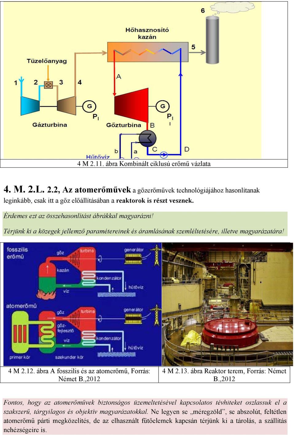 ábra A fosszilis és az atomerőmű, Forrás: Német B.,2012 4 M 2.13. ábra Reaktor terem, Forrás: Német B.