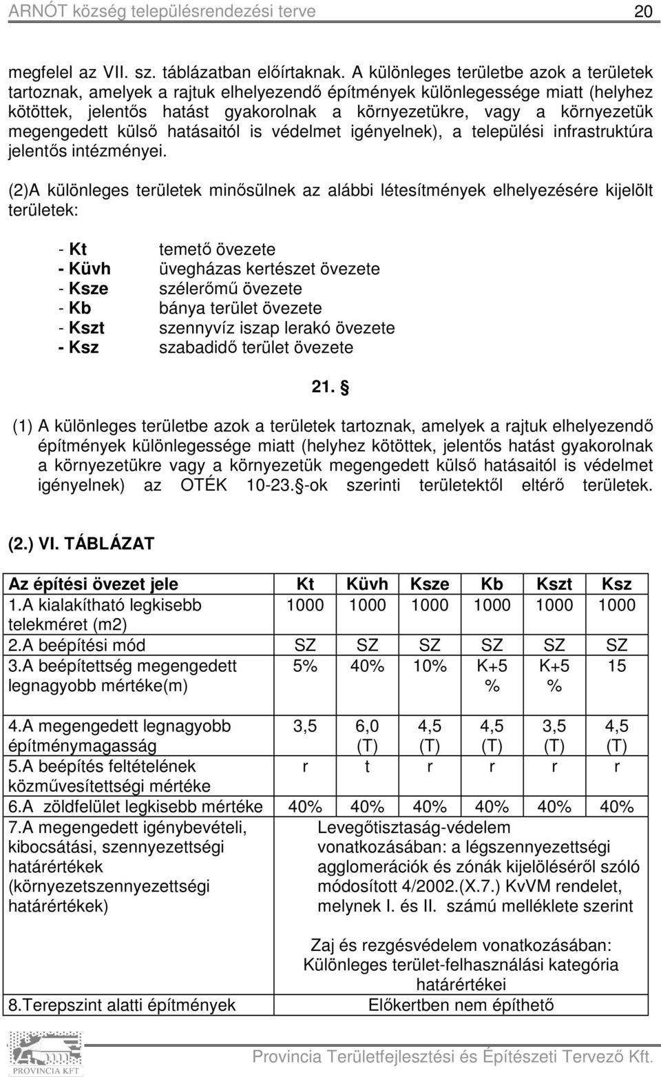 megengedett külső hatásaitól is védelmet igényelnek), a települési infrastruktúra jelentős intézményei.