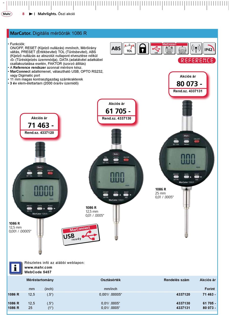 0 (Tűréskijelzés üzemmódja), DATA (adatátvitel adatkábel csatlakoztatása esetén, FAKTOR (szorzó állítás) A reference rendszer azonnal mérésre kész.