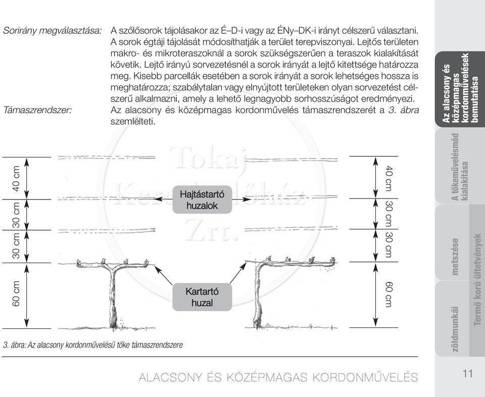 Kisebb parcellák esetében a sorok irányát a sorok lehetséges hossza is meghatározza; szabálytalan vagy elnyújtott területeken olyan sorvezetést célszerű alkalmazni, amely a lehető legnagyobb