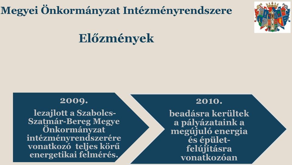 intézményrendszerére vonatkozó teljes körű energetikai felmérés.