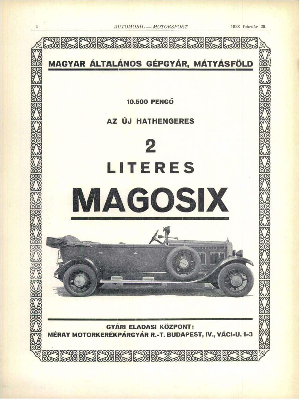 MAGYAR ÁLTALÁNOS GÉPGYÁR, MÁTYÁSFÖLD Ül» HIHl'l 10.