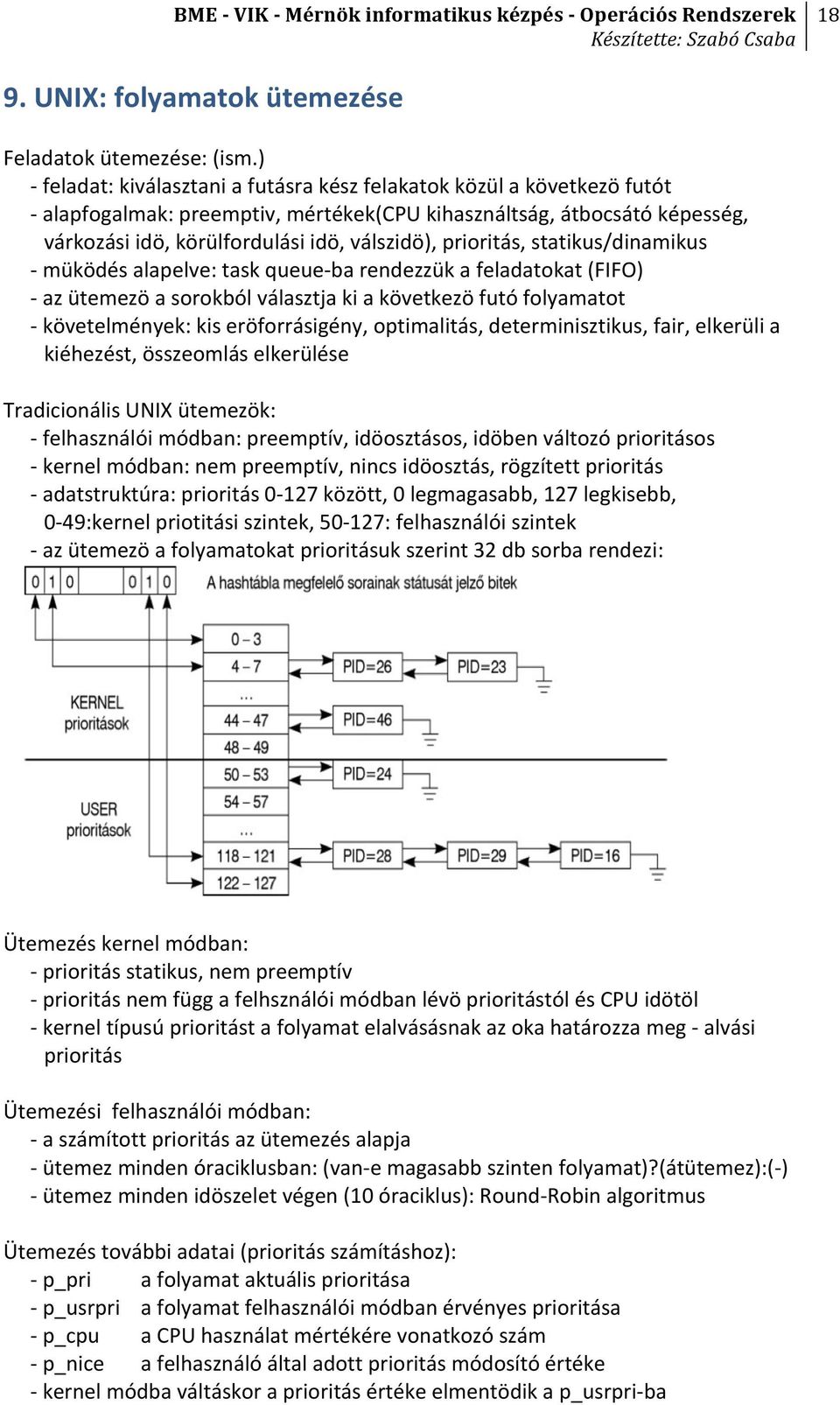 prioritás, statikus/dinamikus - müködés alapelve: task queue- ba rendezzük a feladatokat (FIFO) - az ütemezö a sorokból választja ki a következö futó folyamatot - követelmények: kis eröforrásigény,