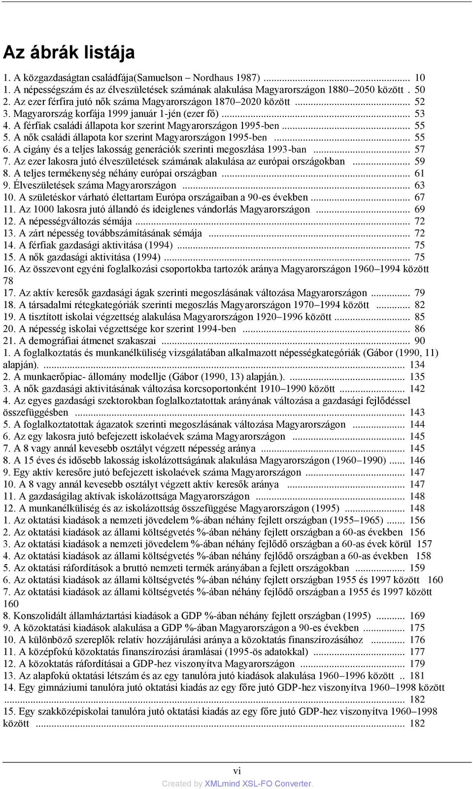 A nők családi állapota kor szerint Magyarországon 1995-ben... 55 6. A cigány és a teljes lakosság generációk szerinti megoszlása 1993-ban... 57 7.