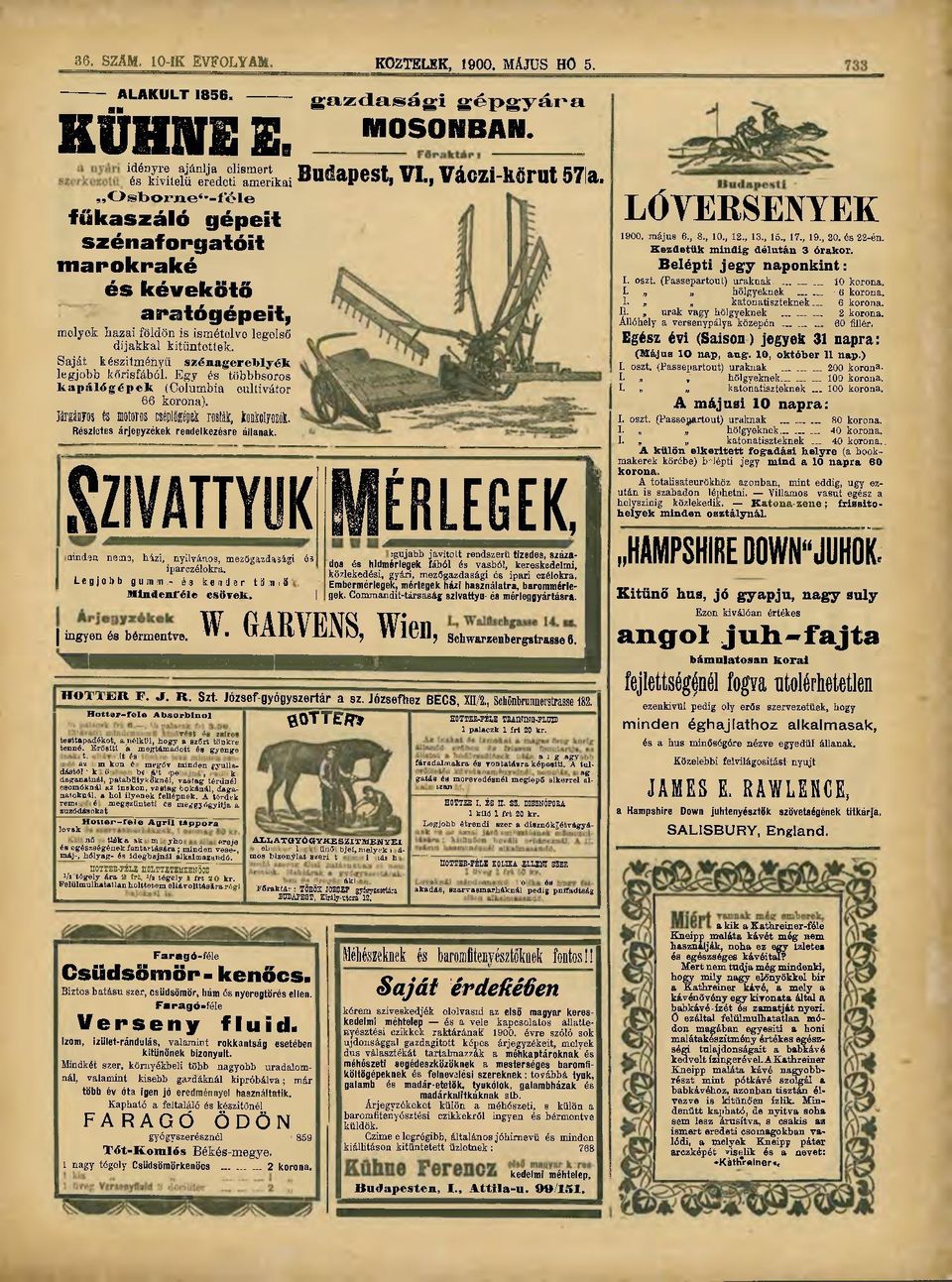 Saját készitméiiyü sasénagerelblyék legjobb kőrisfából. Egy és többbsoros kapálógépek (Columbia cultivátor 66 korona). Miros és motoros cséjlíígéíei rosta, kotolyozói.