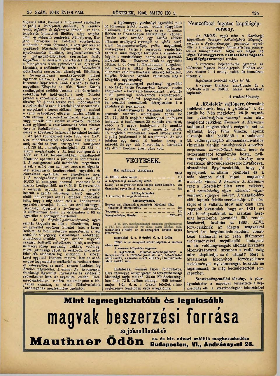 lódijazás rendezése, Németpereg, Kisjenő, Borosjenő és Tótvárad községekben, mindenütt a nyár folyamán, a közs' gek részire apaállatok közvetítése, fajbaromfiak kiosztása,, tejszövelkezetek