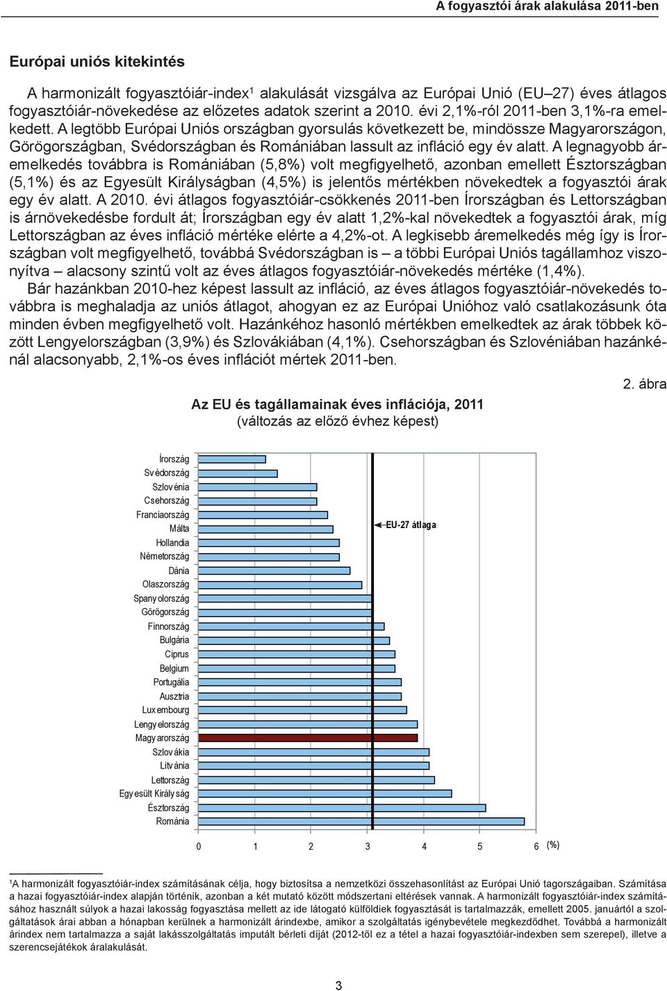 A legtöbb Európai Uniós országban gyorsulás következett be, mindössze Magyarországon, Görögországban, Svédországban és Romániában lassult az infl áció egy év alatt.