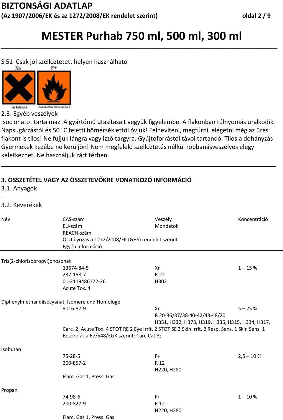 Gyújtóforrástól távol tartandó. Tilos a dohányzás Gyermekek kezébe ne kerüljön! Nem megfelelő szellőztetés nélkül robbanásveszélyes elegy keletkezhet. Ne használjuk zárt térben. _ 3.