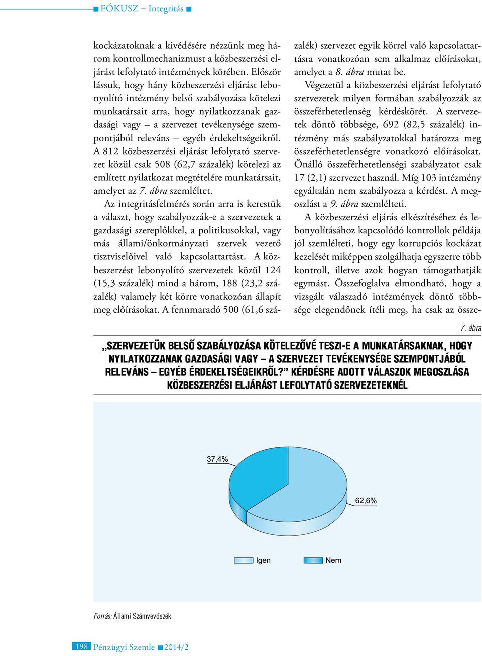 releváns egyéb érdekeltségeikről. A 812 közbeszerzési eljárást lefolytató szervezet közül csak 508 (62,7 százalék) kötelezi az említett nyilatkozat megtételére munkatársait, amelyet az 7.