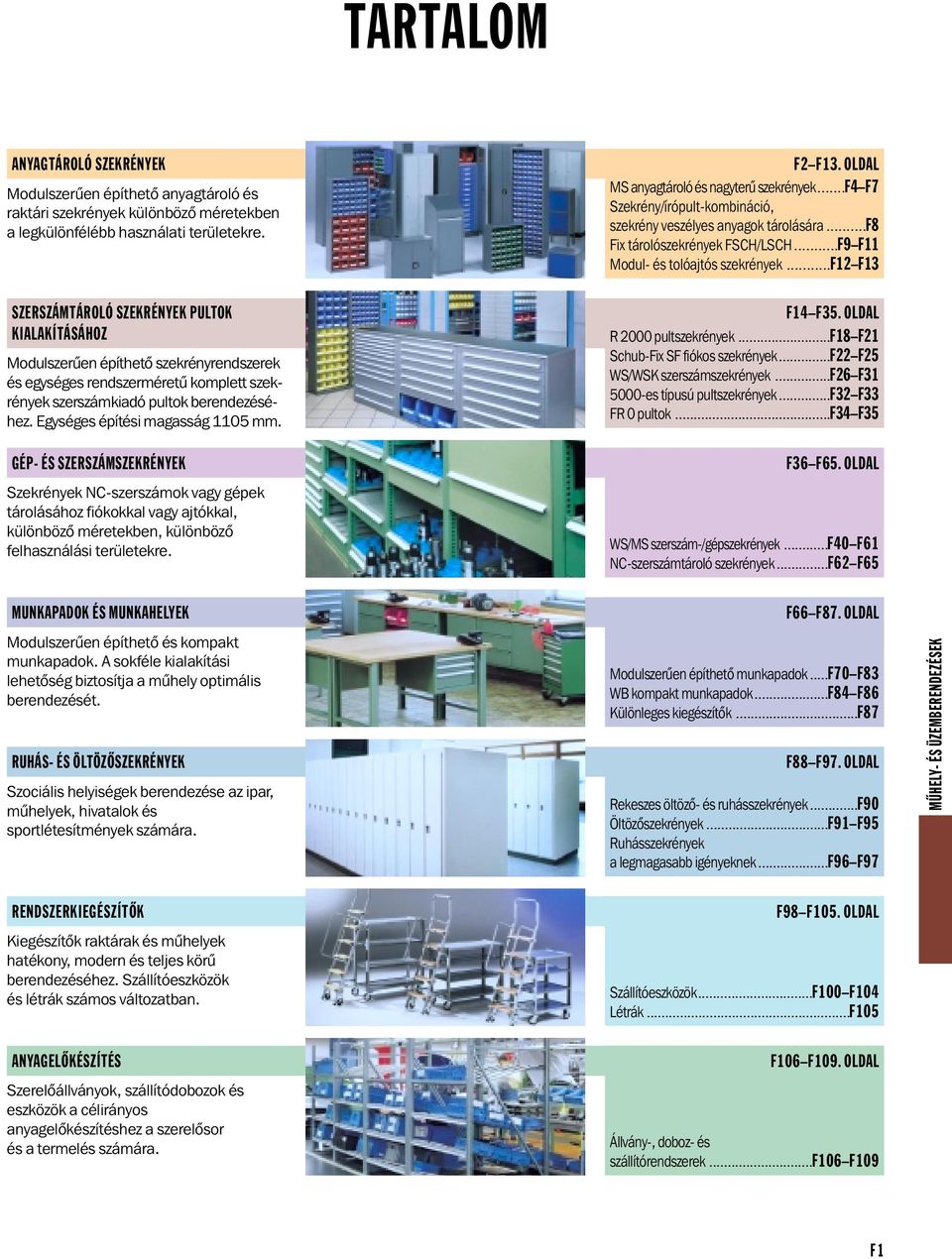 ..........F9 F11 Modul- és tolóajtós szekrények.