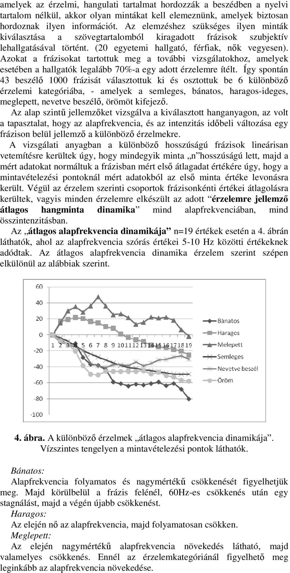Azokat a frázisokat tartottuk meg a további vizsgálatokhoz, amelyek esetében a hallgatók legalább 70%-a egy adott érzelemre ítélt.