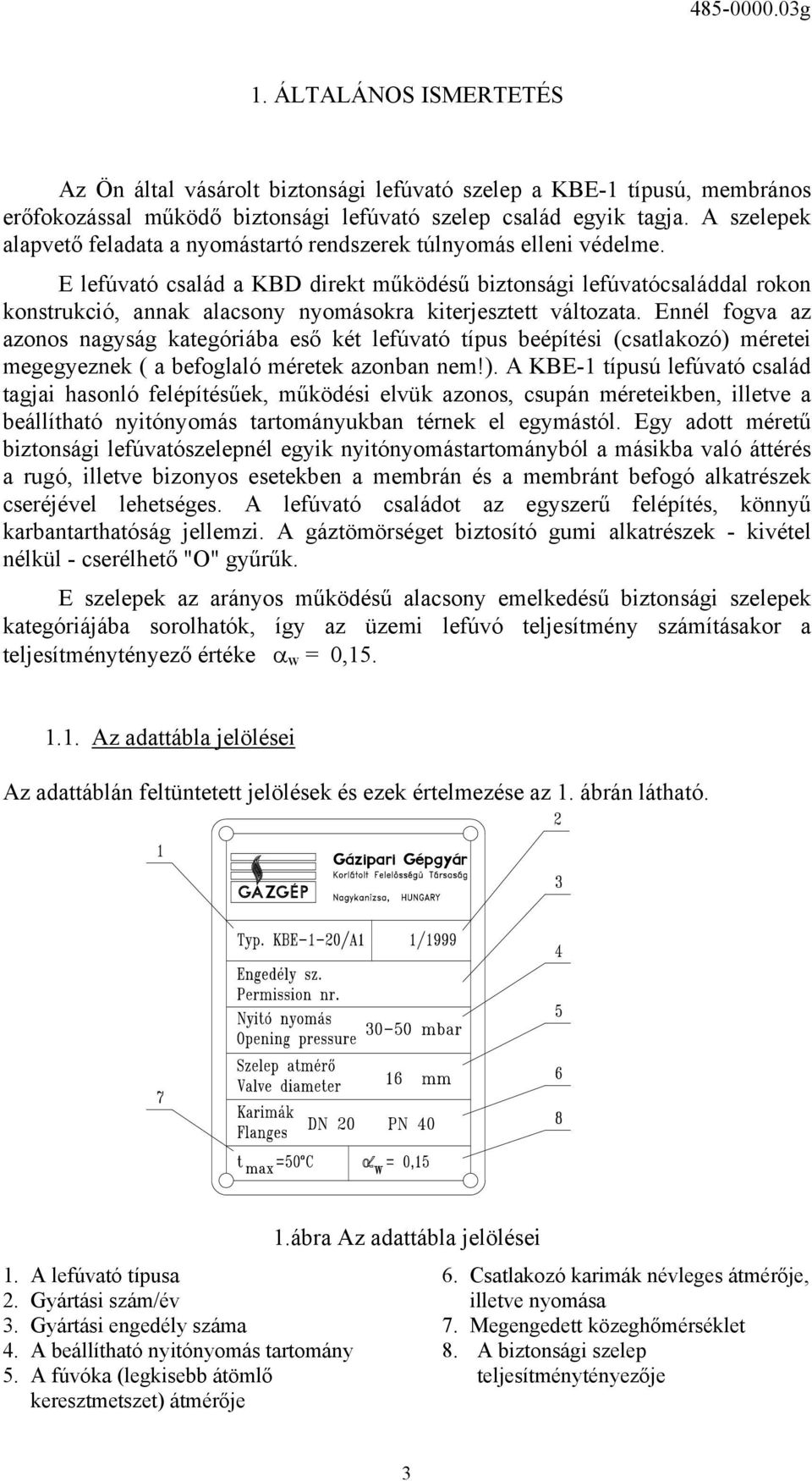 KBE-1 típusú biztonsági lefúvató szelep család - PDF Free Download