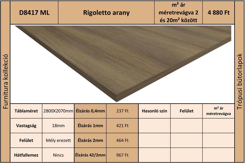 Élzárás 1mm 421 Ft Felület
