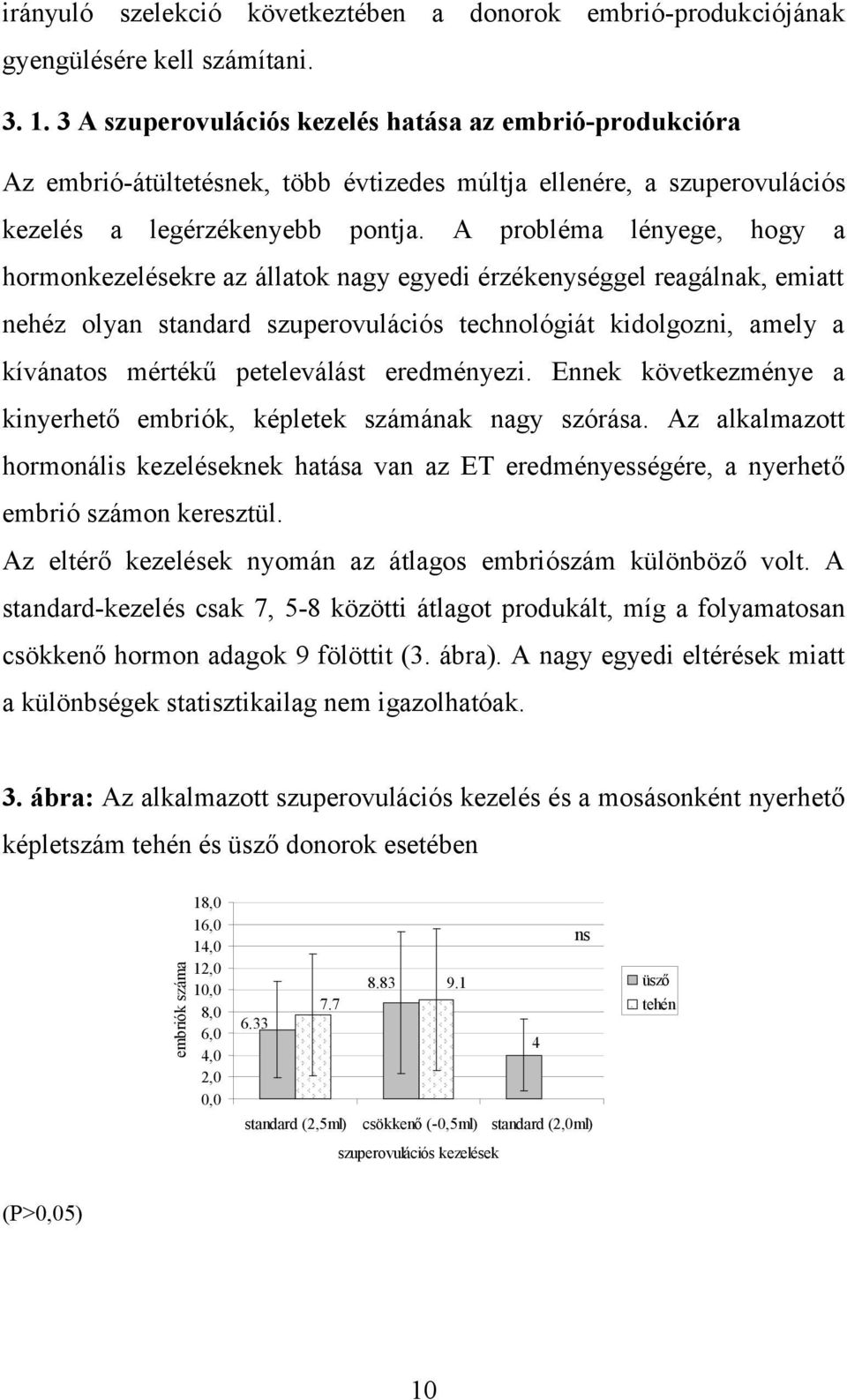 A probléma lényege, hogy a hormonkezelésekre az állatok nagy egyedi érzékenységgel reagálnak, emiatt nehéz olyan standard szuperovulációs technológiát kidolgozni, amely a kívánatos mértékű