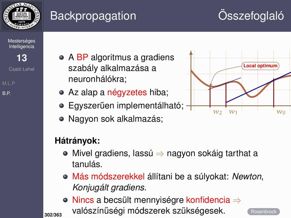 Mivel gradiens, lassú nagyon sokáig tarthat a tanulás.