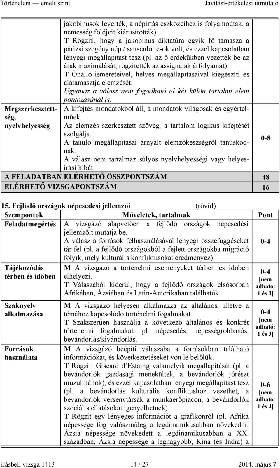 az ő érdekükben vezették be az árak maximálását, rögzítették az assignaták árfolyamát). T Önálló ismereteivel, helyes megállapításaival kiegészíti és alátámasztja elemzését.