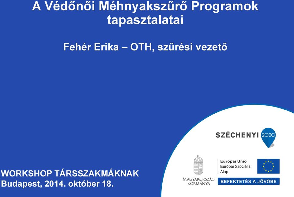 szűrési vezető WORKSHOP