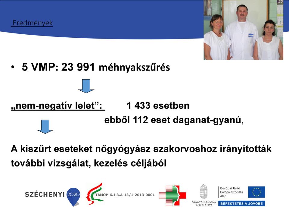 daganat-gyanú, A kiszűrt eseteket nőgyógyász
