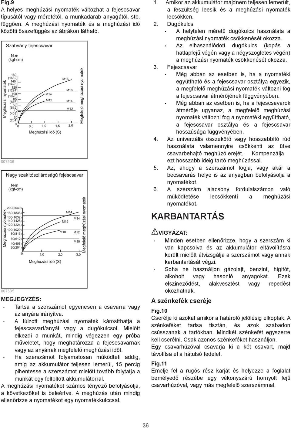 meghúzási nyomaték Nagy szakítószilárdságú fejescsavar N m (kgf cm) 00(040) 80(836) 60(63) 40(48) 0(4) 00(00) 80(86) 007535 60(6) 40(408) 0(04) MEGJEGYZÉS:,0,0 3,0 Meghúzási idő (S) M M0 M4 Tartsa a