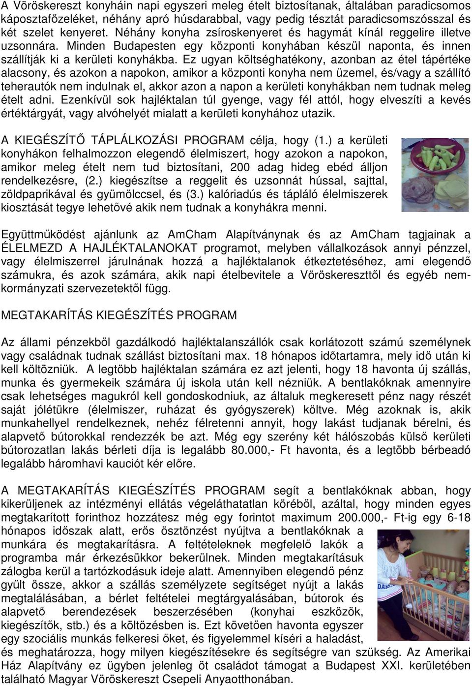 Ez ugyan költséghatékony, azonban az étel tápértéke alacsony, és azokon a napokon, amikor a központi konyha nem üzemel, és/vagy a szállító teherautók nem indulnak el, akkor azon a napon a kerületi
