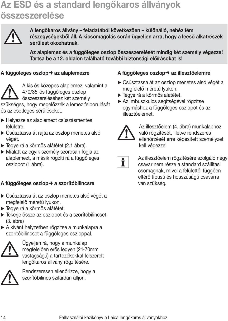 oldalon található további biztonsági előírásokat is!