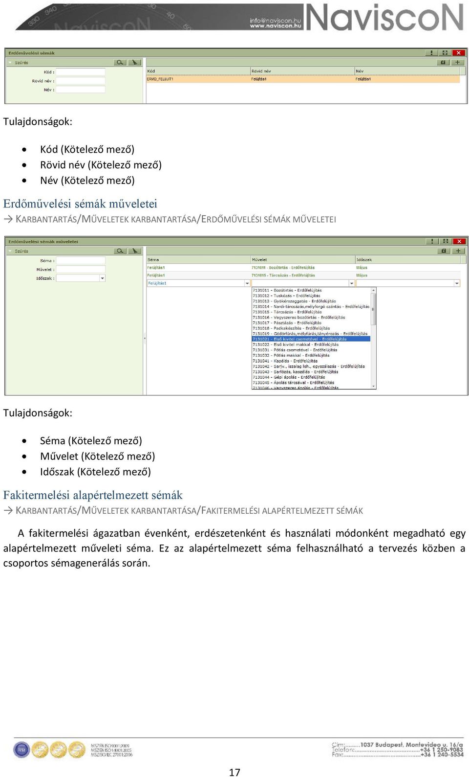 alapértelmezett sémák KARBANTARTÁS/MŰVELETEK KARBANTARTÁSA/FAKITERMELÉSI ALAPÉRTELMEZETT SÉMÁK A fakitermelési ágazatban évenként, erdészetenként