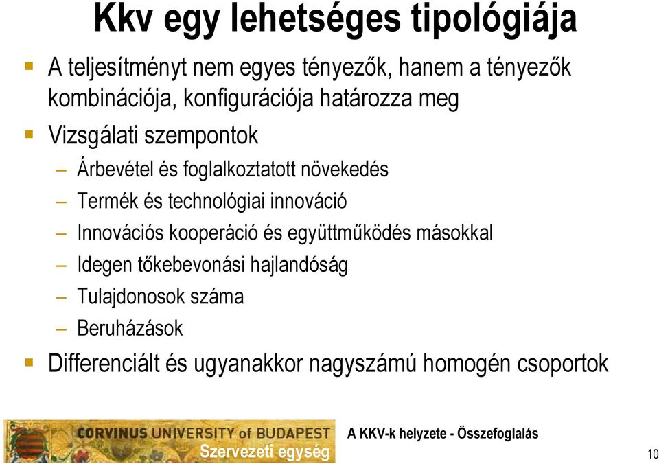 és technológiai innováció Innovációs kooperáció és együttműködés másokkal Idegen tőkebevonási