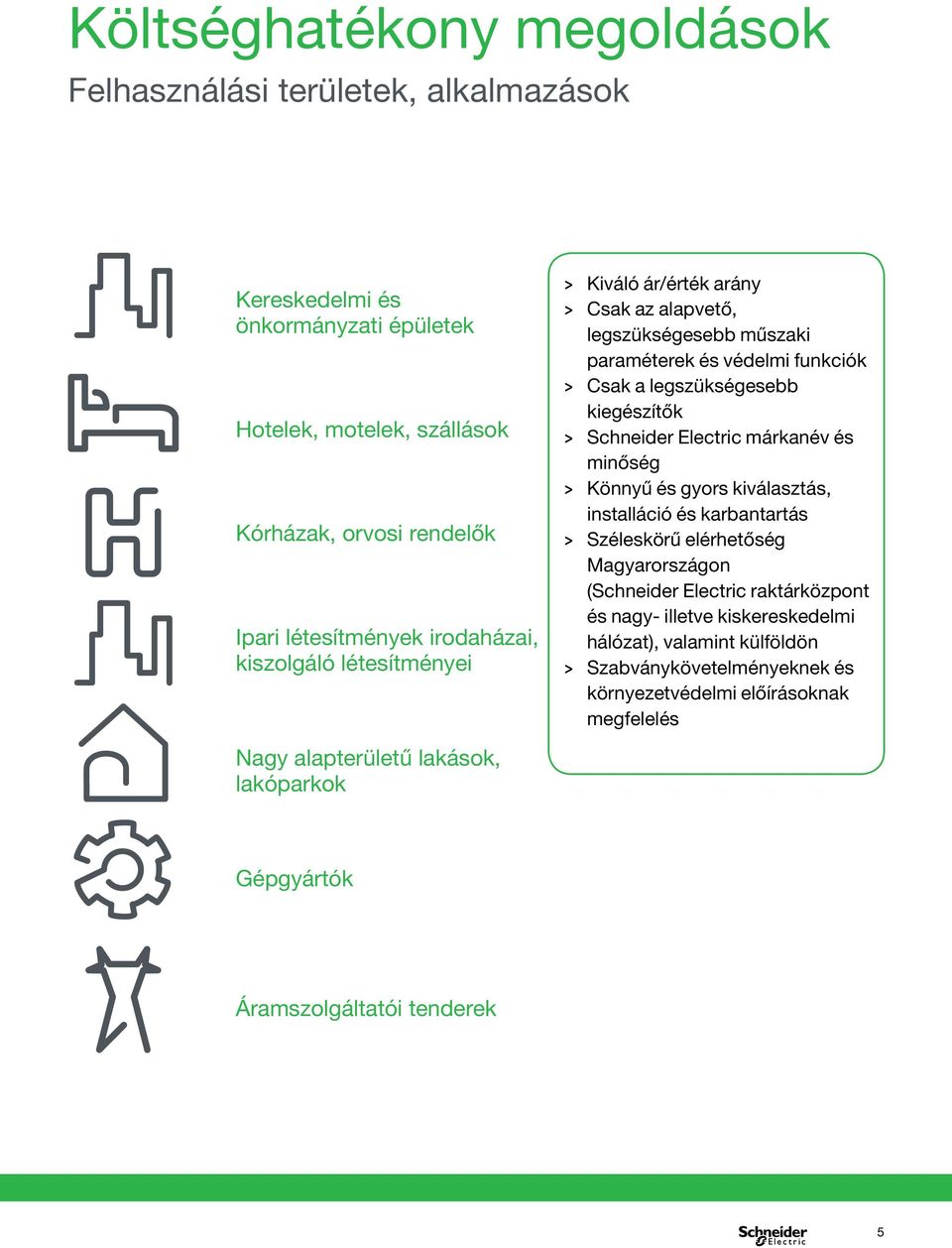 a legszükségese kiegészítők > > Schneider Electric márkanév és minőség > > Könnyű és gyors kiválasztás, installáció és karbantartás > > Széleskörű elérhetőség Magyarországon (Schneider