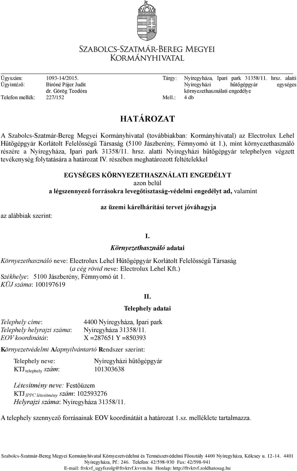 Tárgy: Mell.: HATÁROZAT - PDF Ingyenes letöltés