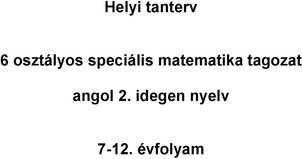 matematika tagozat