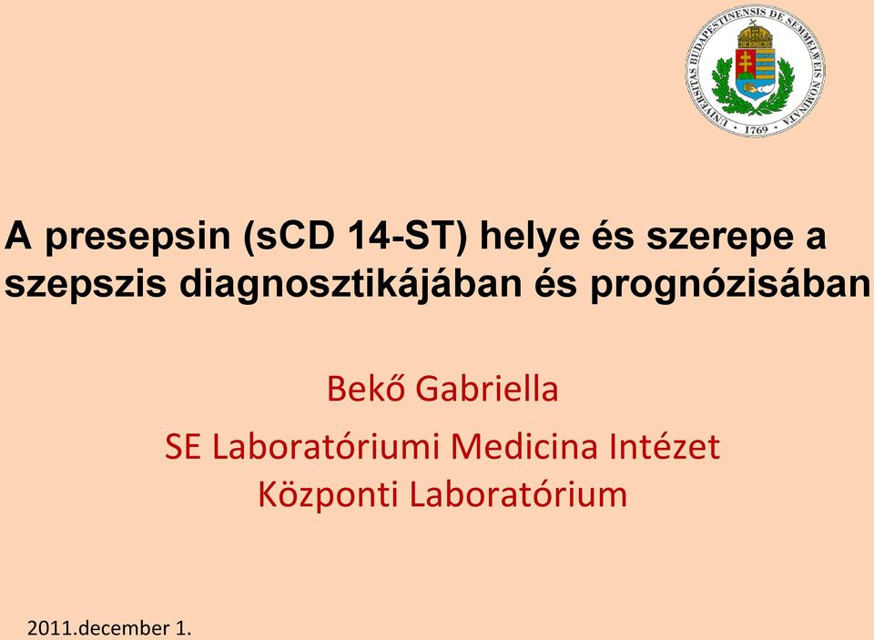 Bekő Gabriella SE Laboratóriumi Medicina