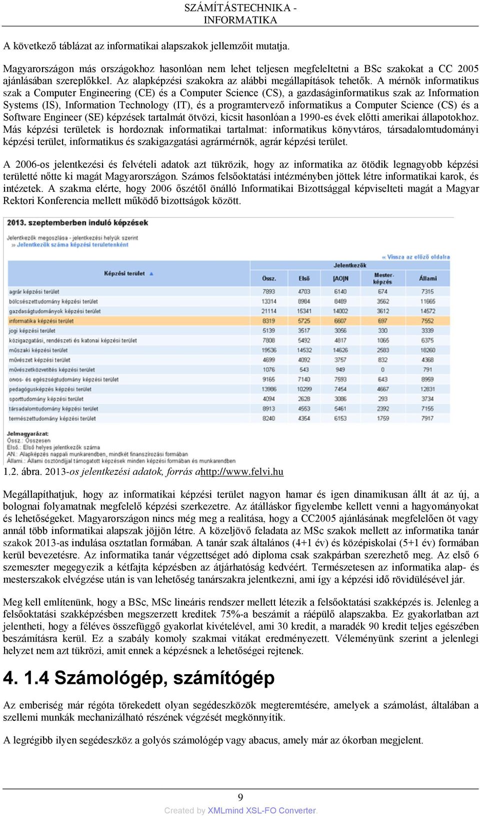 A mérnök informatikus szak a Computer Engineering (CE) és a Computer Science (CS), a gazdaságinformatikus szak az Information Systems (IS), Information Technology (IT), és a programtervező