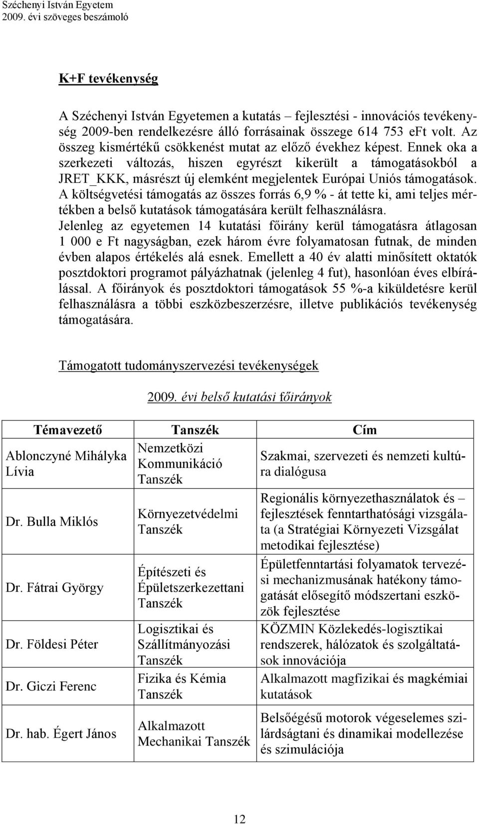 Ennek oka a szerkezeti változás, hiszen egyrészt kikerült a támogatásokból a JRET_KKK, másrészt új elemként megjelentek Európai Uniós támogatások.