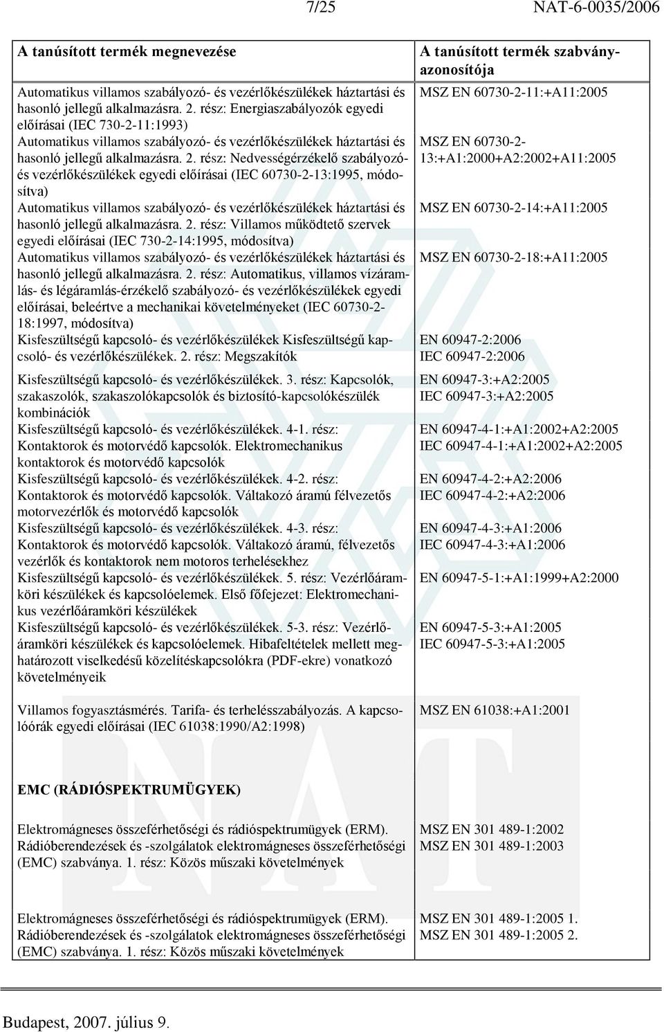 szervek egyedi elõírásai (IEC 730-2-14:1995, módosítva)  rész: Automatikus, villamos vízáramlás- és légáramlás-érzékelõ szabályozó- és vezérlõkészülékek egyedi elõírásai, beleértve a mechanikai