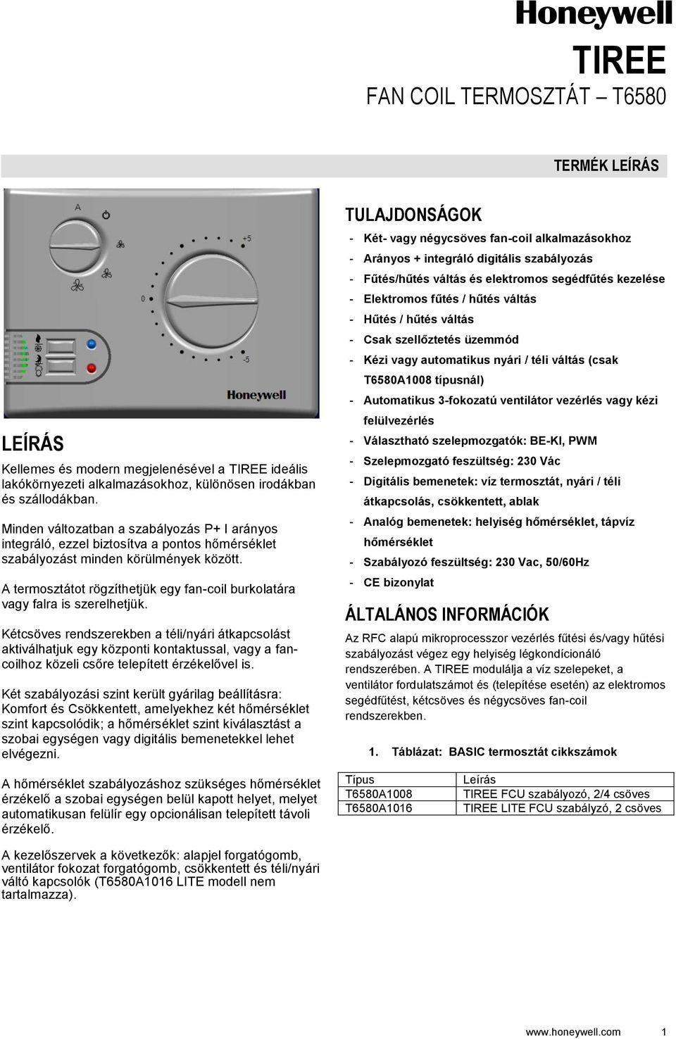 TIREE FAN COIL TERMOSZTÁT T PDF Ingyenes letöltés