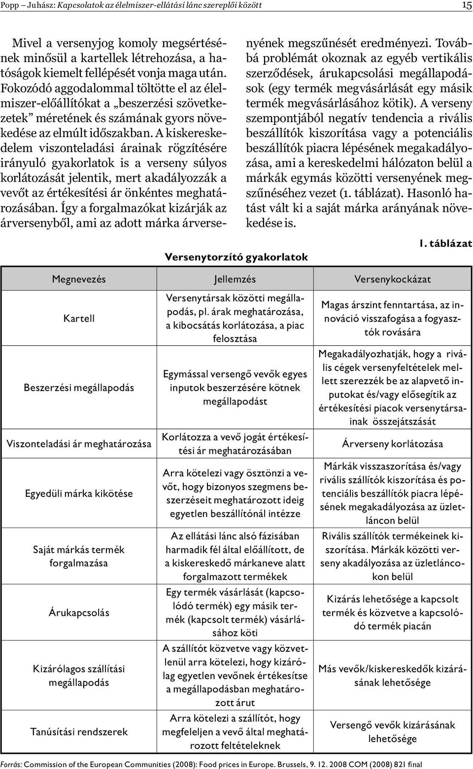 A kiskereskedelem viszonteladási árainak rögzítésére irányuló gyakorlatok is a verseny súlyos korlátozását jelentik, mert akadályozzák a vevőt az értékesítési ár önkéntes meghatározásában.