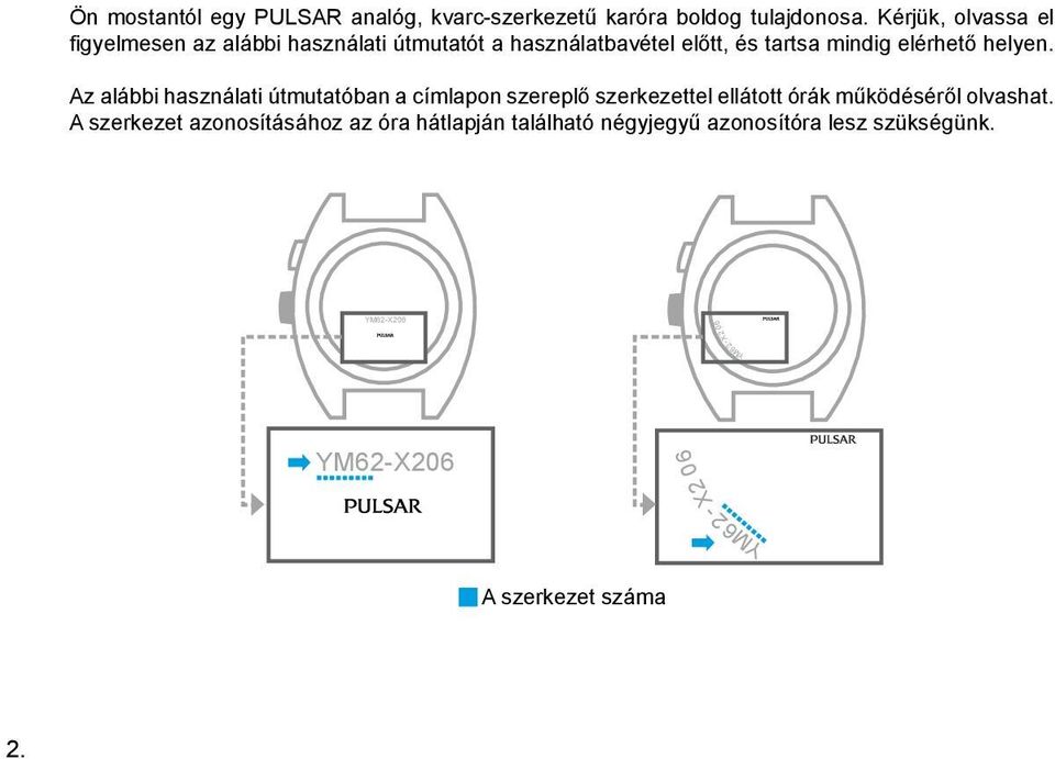 helyen. Az alábbi használati útmutatóban a címlapon szereplő szerkezettel ellátott órák működéséről olvashat.