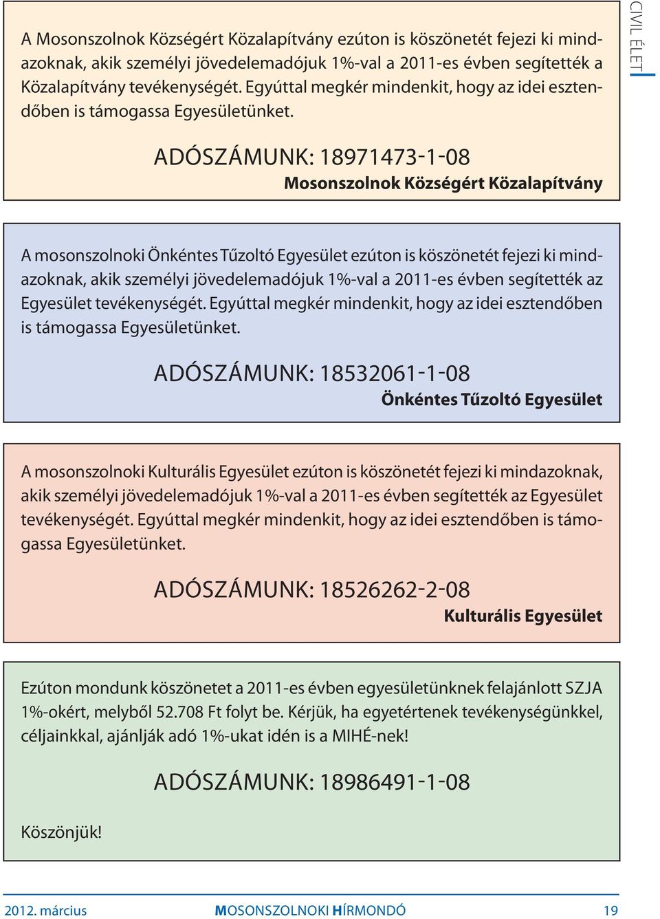 Addig is jó fotózást, szép képeket azoknak, akik személyi jövedelemadójuk 1%-val a 2011-es évben segítették a Közalapítvány tevékenységét.